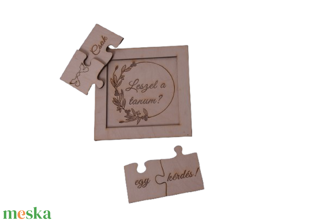 Gravírozott tanu felkérő puzzle - esküvő - meghívó & kártya - tanú felkérő - Meska.hu