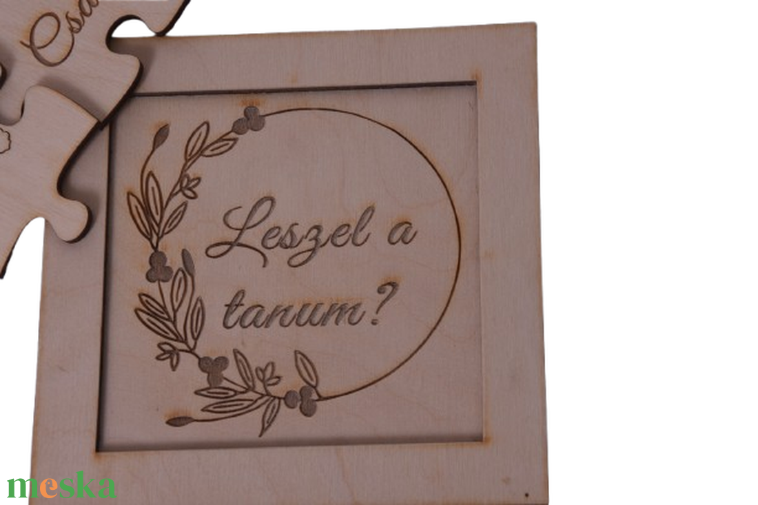 Gravírozott tanu felkérő puzzle - esküvő - meghívó & kártya - tanú felkérő - Meska.hu