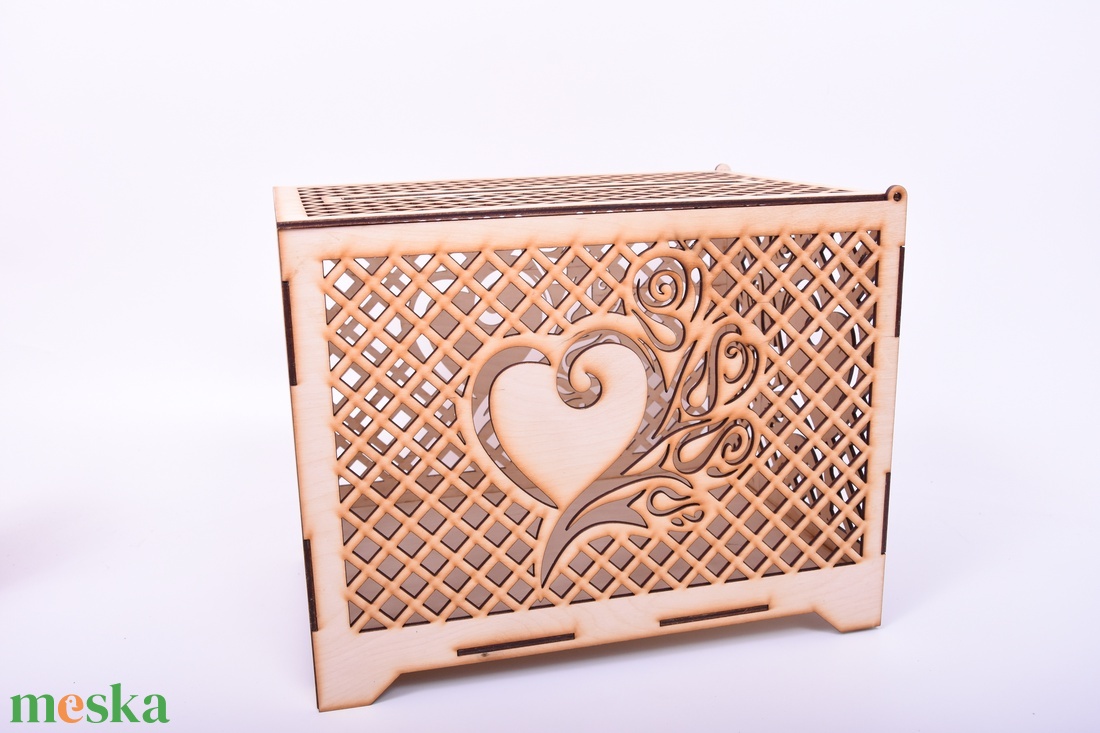 Gravírozott esküvői pénzgyűjtő doboz - esküvő - emlék & ajándék - nászajándék - nászajándék gyűjtők - Meska.hu