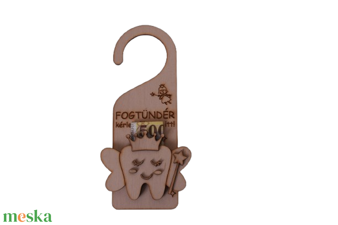 Gravírozott fogtündér kilincstábla - otthon & életmód - dekoráció - ajtó- és ablak dekoráció - ajtókilincs tábla - Meska.hu