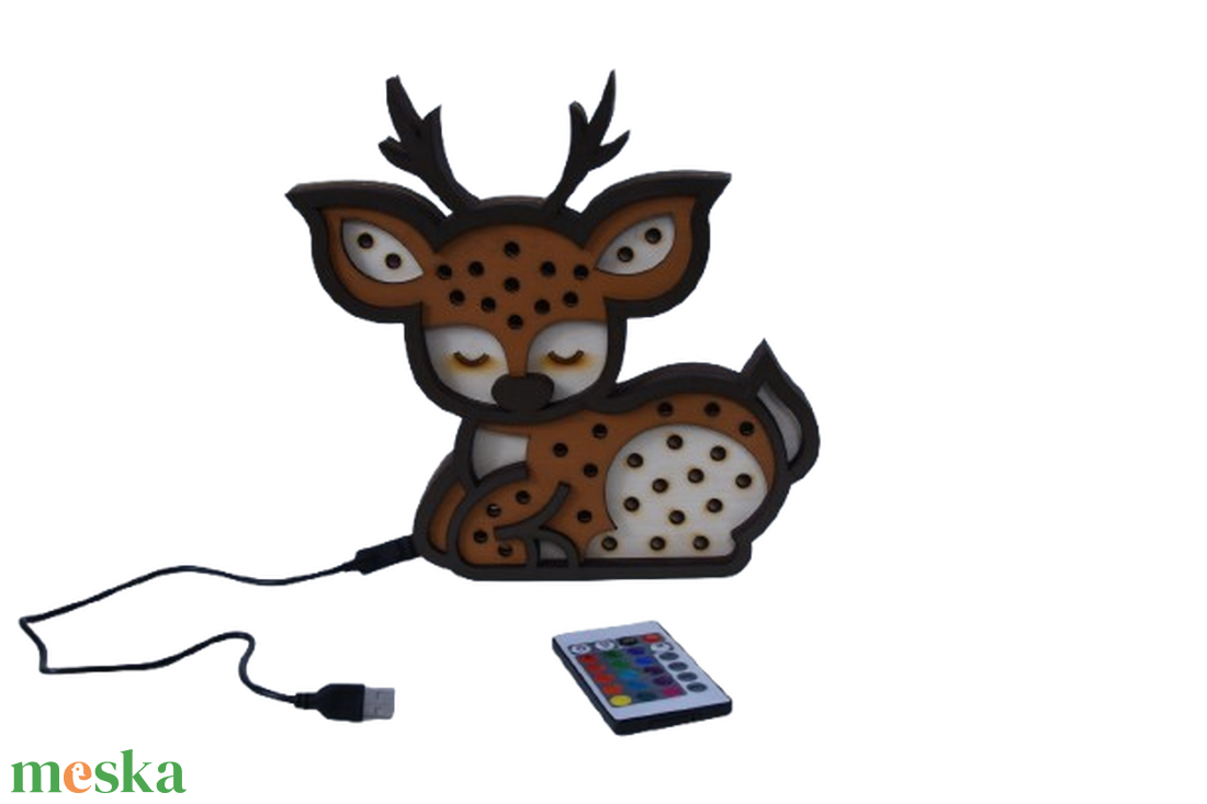  Gravírozott gyerek lámpa � Őzike - baba - mama - babaszoba dekoráció - éjszakai fény - Meska.hu