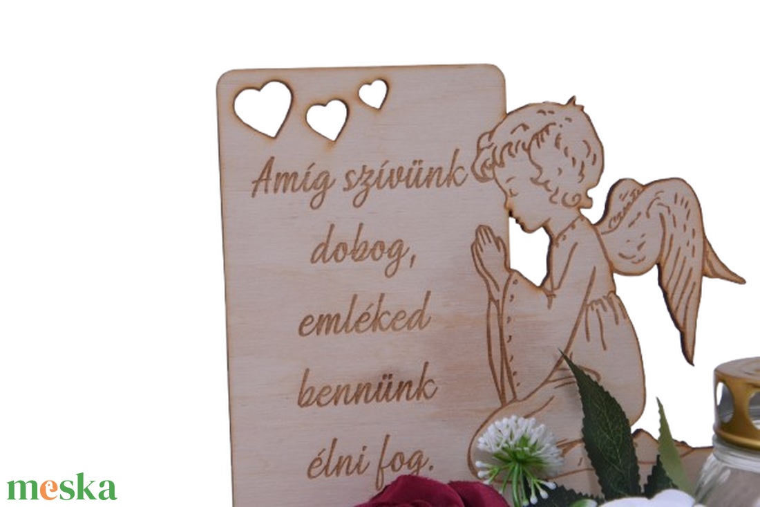 Gravírozott sírdísz � angyal - otthon & életmód - vallás - temetkezési tárgy - sírdísz, kegyeleti dísz - Meska.hu