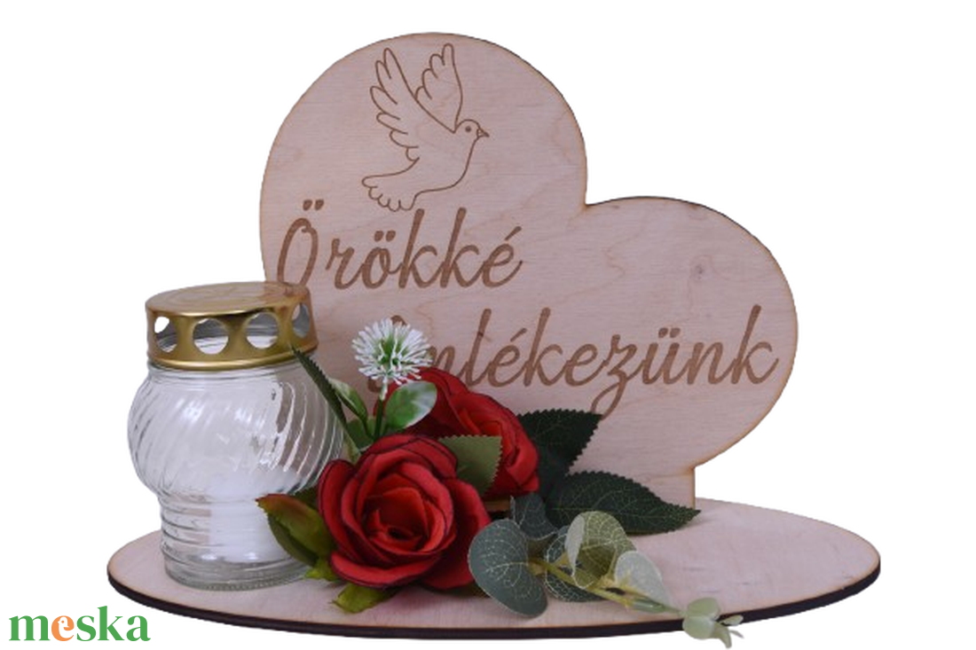 Gravírozott szív sírdísz - otthon & életmód - vallás - temetkezési tárgy - sírdísz, kegyeleti dísz - Meska.hu