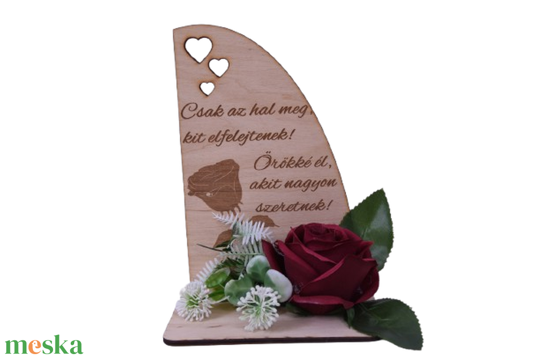 Gravírozott szív sírdísz - otthon & életmód - vallás - temetkezési tárgy - sírdísz, kegyeleti dísz - Meska.hu