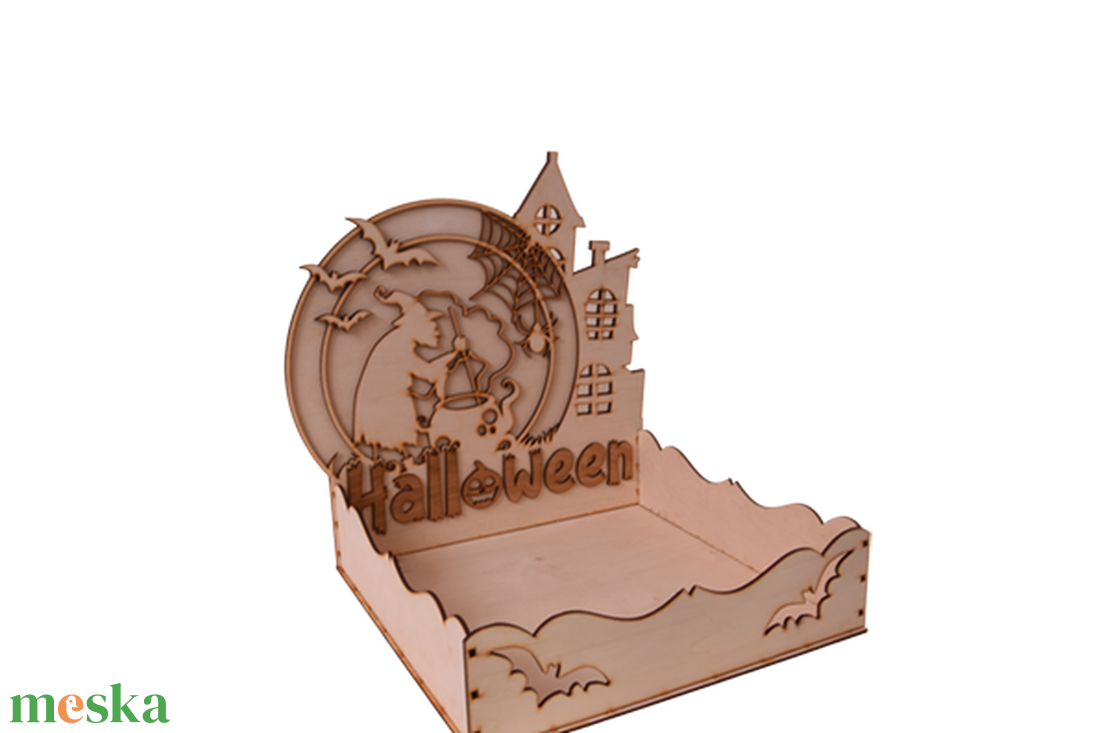 Gravírozott halloween cukorka kínáló - otthon & életmód - dekoráció - halloween - halloweeni dekoráció - Meska.hu