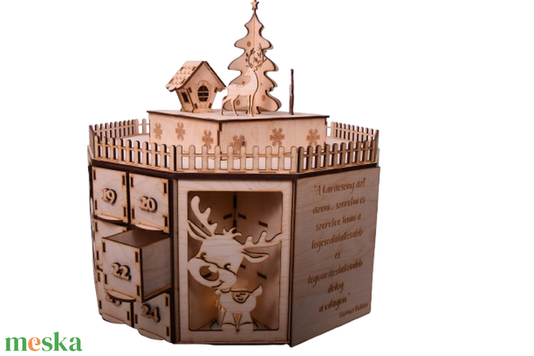 Gravírozott Adventi kalendárium � szánkós - karácsony - adventi díszek - adventi naptár - Meska.hu