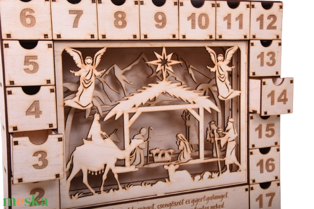 Gravírozott egyedi Adventi kalendárium � Betlehem - karácsony - adventi díszek - adventi naptár - Meska.hu