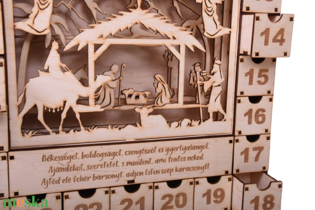 Gravírozott egyedi Adventi kalendárium � Betlehem - karácsony - adventi díszek - adventi naptár - Meska.hu