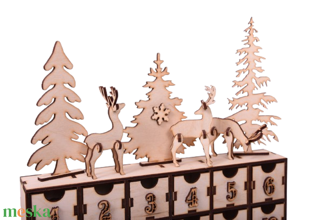 Gravírozott egyedi Adventi kalendárium � erdő - karácsony - adventi díszek - adventi naptár - Meska.hu