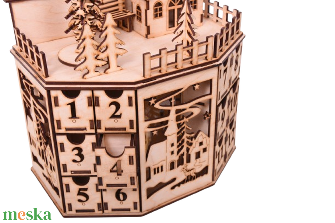 Gravírozott egyedi Adventi kalendárium � falu2 - karácsony - adventi díszek - adventi naptár - Meska.hu