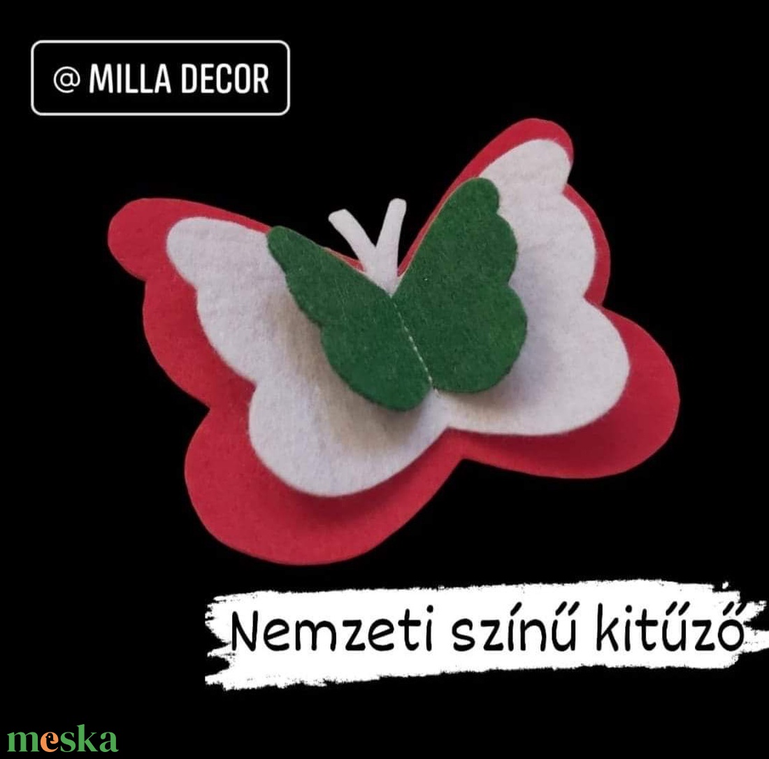 Nemzeti színű kitűző  - ékszer - kitűző és bross - kitűző - Meska.hu