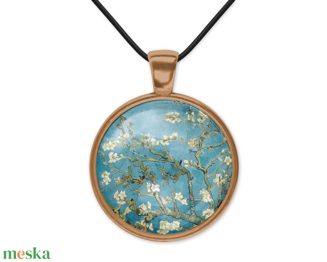 Kék üveglencsés medál Van Gogh-képpel - ékszer - nyaklánc - medálos nyaklánc - Meska.hu Kék üveglencsés medál Van Gogh-képpel - ékszer - nyaklánc - medálos nyaklánc - Meska.hu
