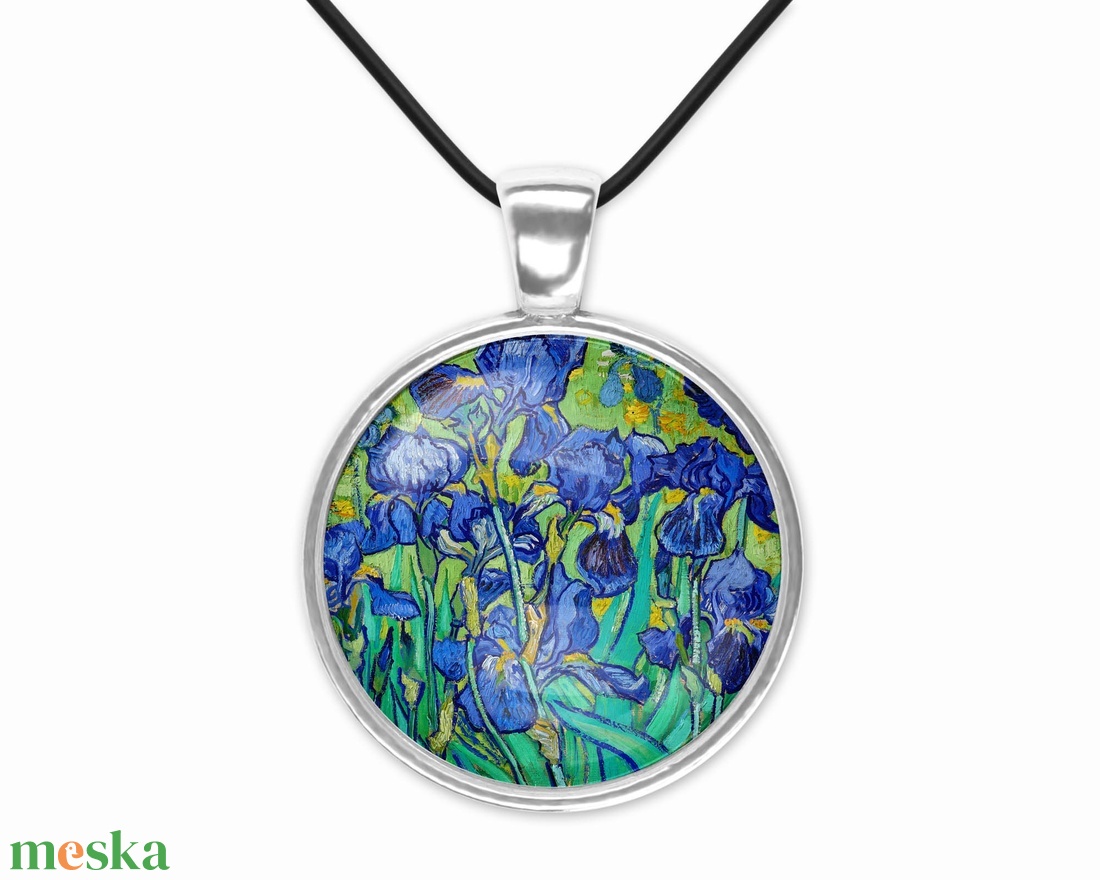 Kék üveglencsés medál Van Gogh íriszeivel - ékszer - nyaklánc - medál - Meska.hu Kék üveglencsés medál Van Gogh íriszeivel - ékszer - nyaklánc - medál - Meska.hu