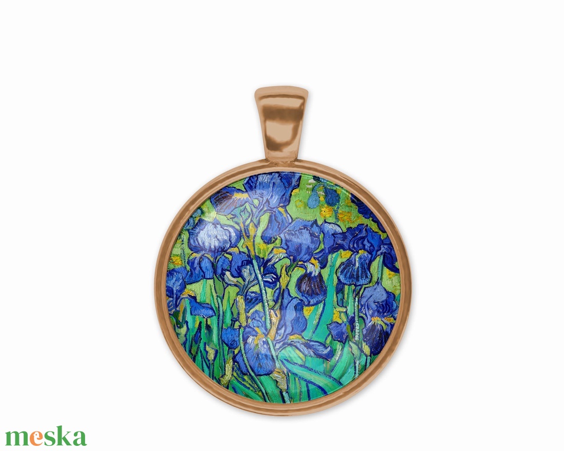 Kék üveglencsés medál Van Gogh íriszeivel - ékszer - nyaklánc - medál - Meska.hu Kék üveglencsés medál Van Gogh íriszeivel - ékszer - nyaklánc - medál - Meska.hu