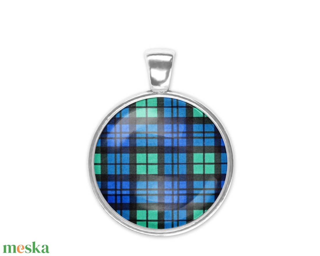 Kék-zöld skót kockás (tartan) üveglencsés medál - ékszer - nyaklánc - medál - Meska.hu Kék-zöld skót kockás (tartan) üveglencsés medál - ékszer - nyaklánc - medál - Meska.hu