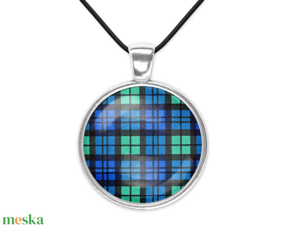 Kék-zöld skót kockás (tartan) üveglencsés medál - ékszer - nyaklánc - medál - Meska.hu Kék-zöld skót kockás (tartan) üveglencsés medál - ékszer - nyaklánc - medál - Meska.hu