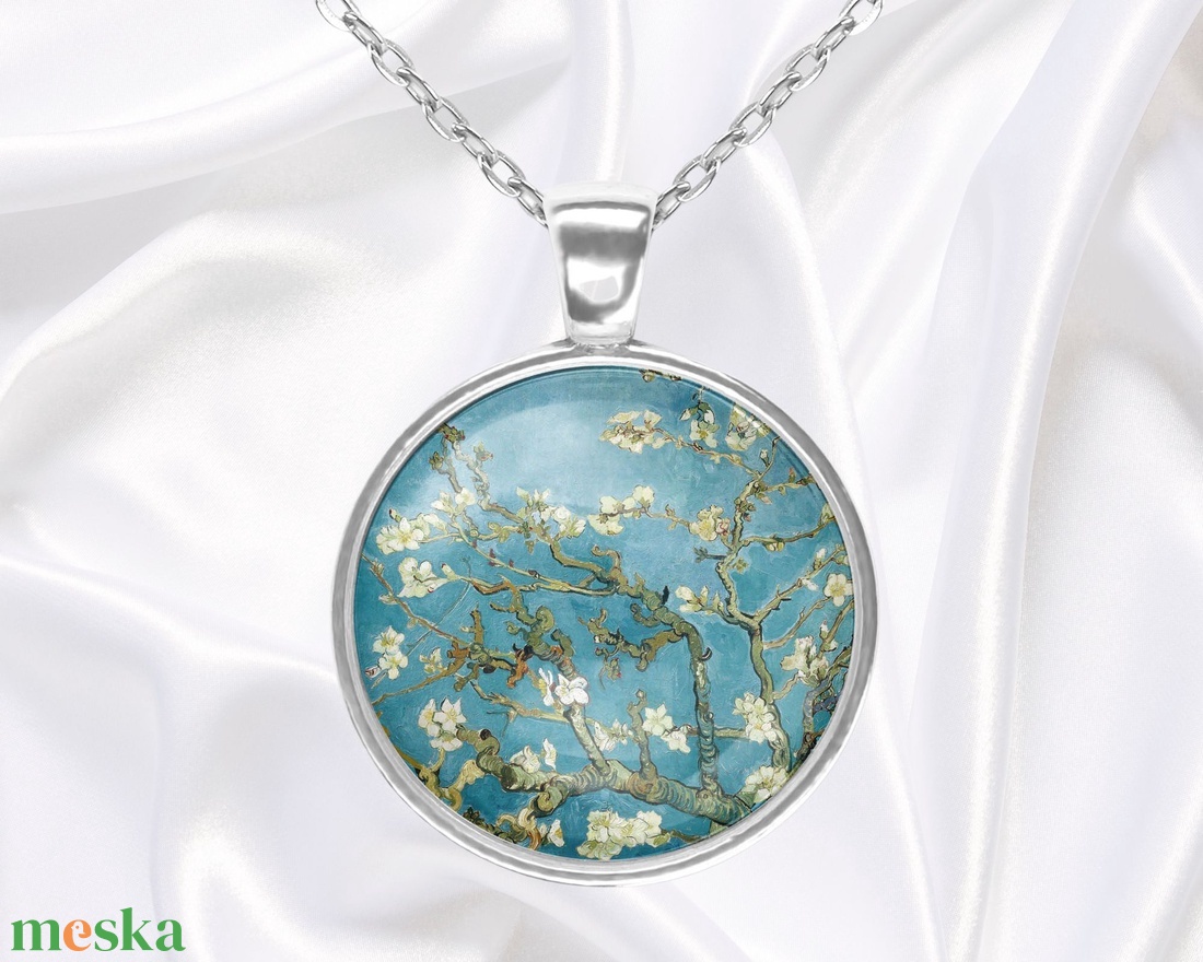 Kék üveglencsés medál Van Gogh-képpel - ékszer - nyaklánc - medálos nyaklánc - Meska.hu Kék üveglencsés medál Van Gogh-képpel - ékszer - nyaklánc - medálos nyaklánc - Meska.hu