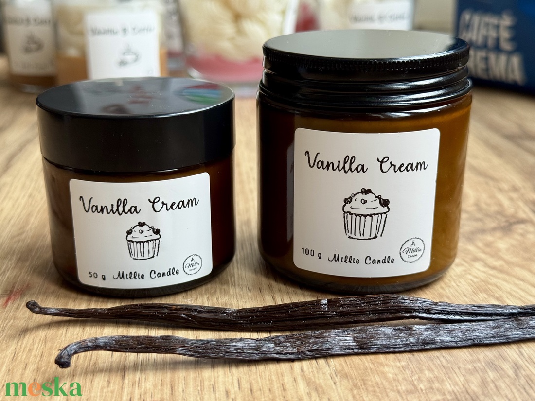 Vanilla Cream - kézműves szójagyertya 50/100 g - otthon & életmód - gyertya, illat, aroma - gyertya - Meska.hu