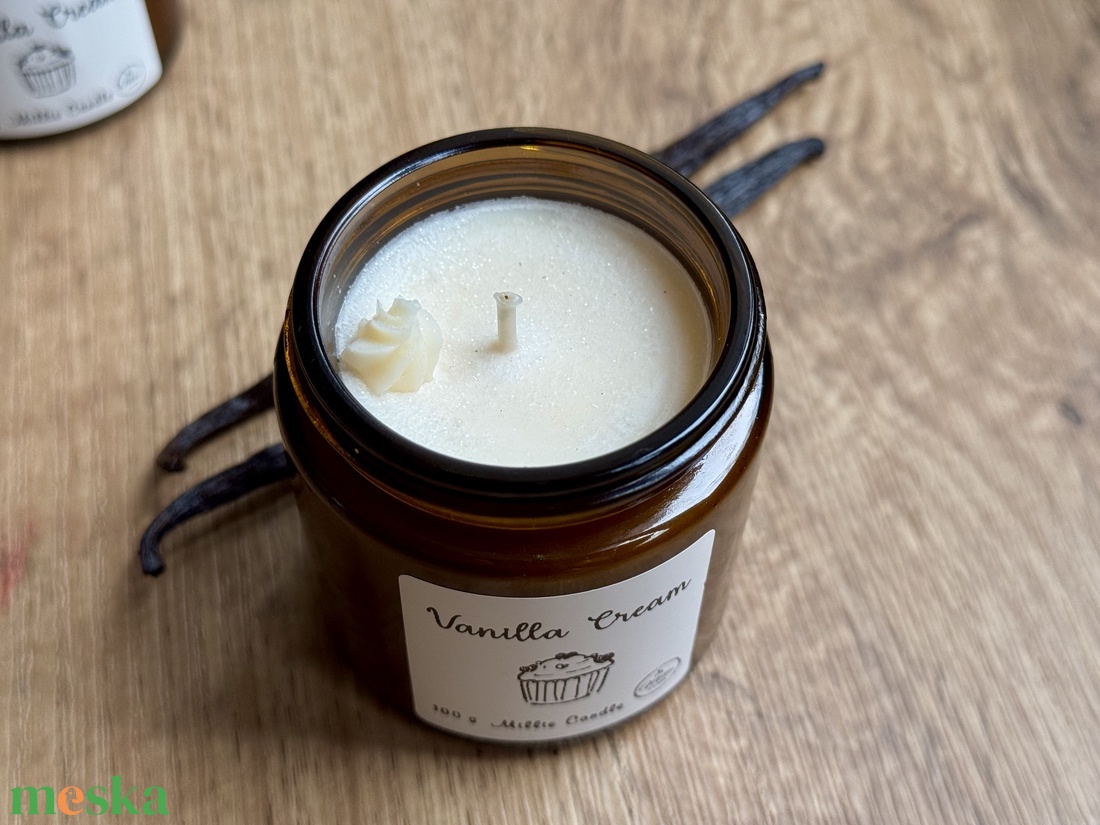 Vanilla Cream - kézműves szójagyertya 50/100 g - otthon & életmód - gyertya, illat, aroma - gyertya - Meska.hu