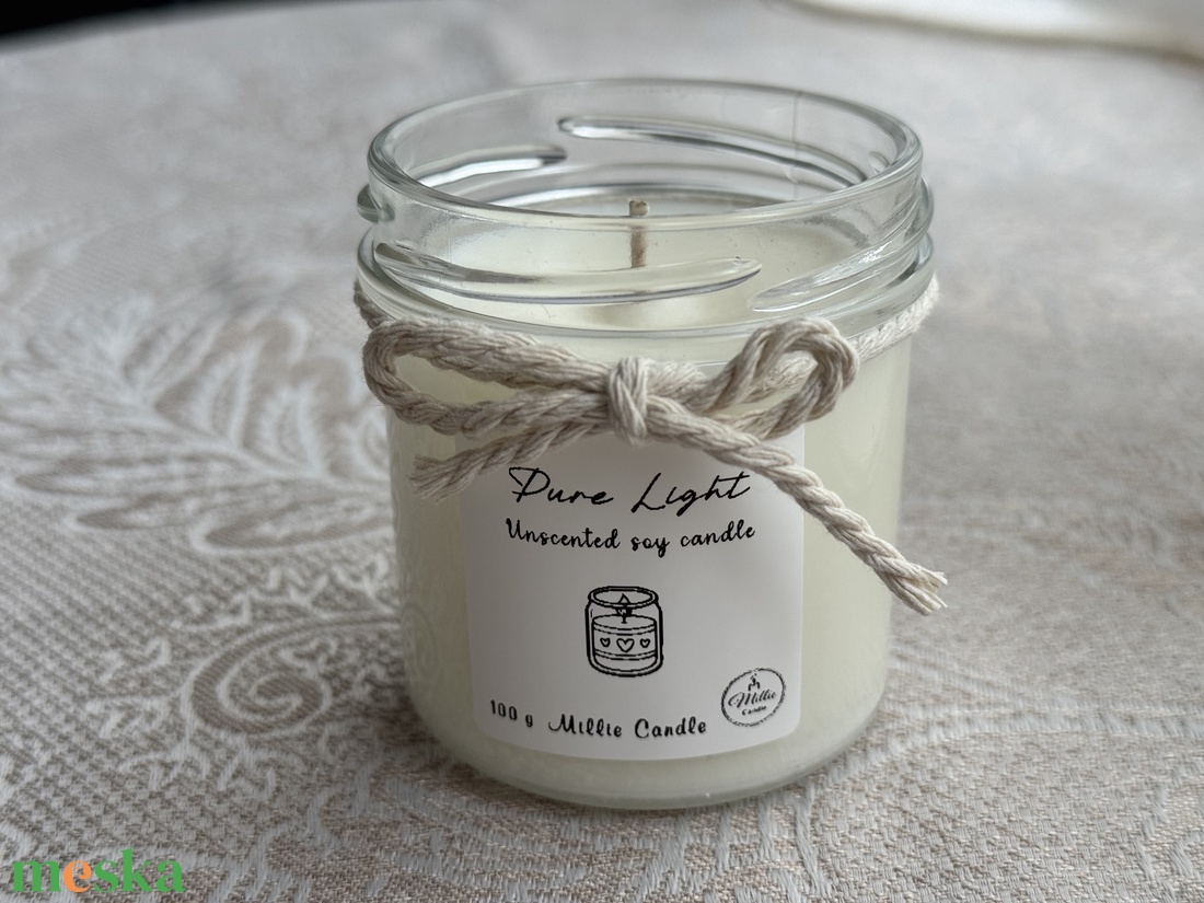 Pure Light illatmentes szójagyertya - otthon & életmód - gyertya, illat, aroma - gyertya - Meska.hu