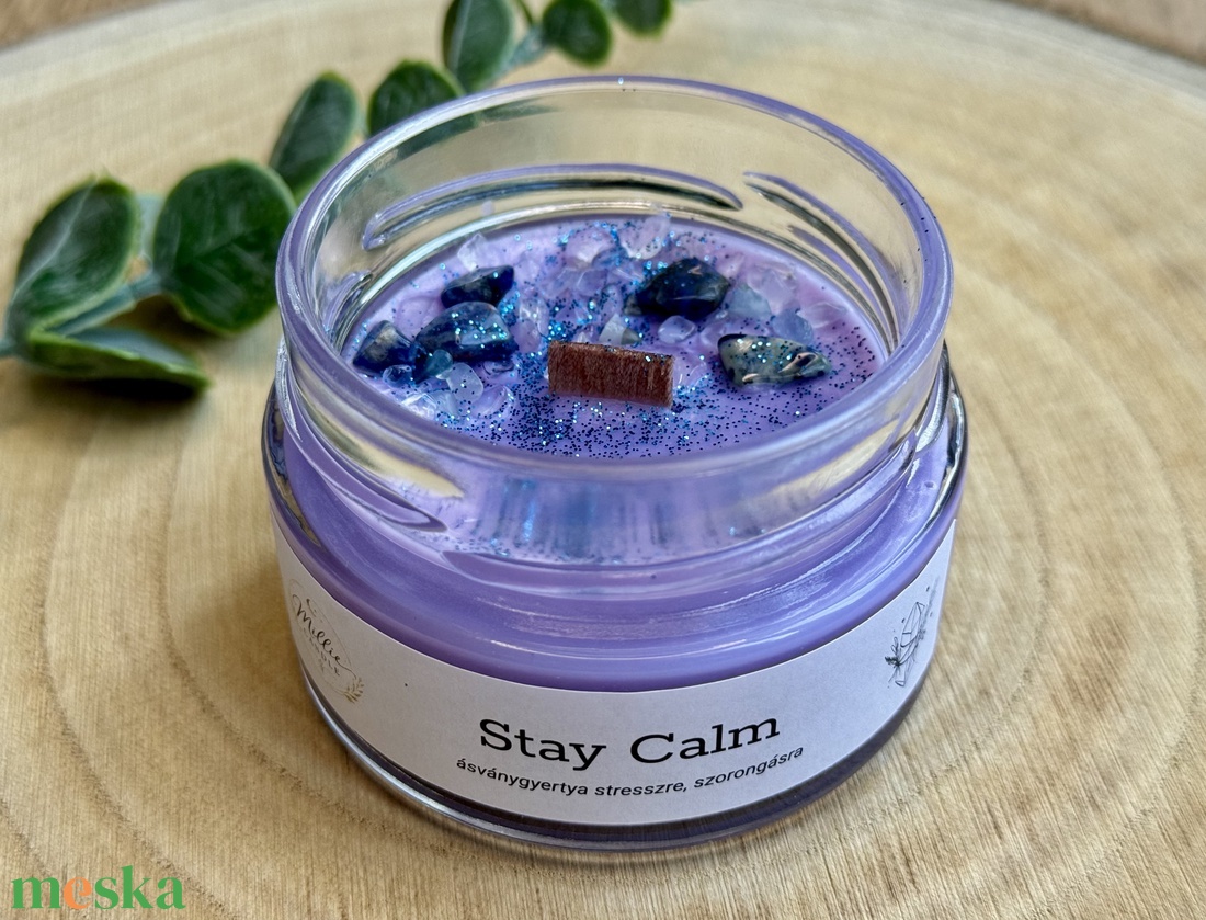 Stay Calm ásványgyertya - otthon & életmód - gyertya, illat, aroma - gyertya - Meska.hu