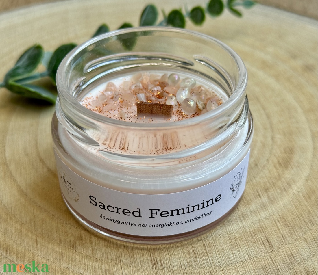 Sacred Feminine ásványgyertya - otthon & életmód - gyertya, illat, aroma - gyertya - Meska.hu