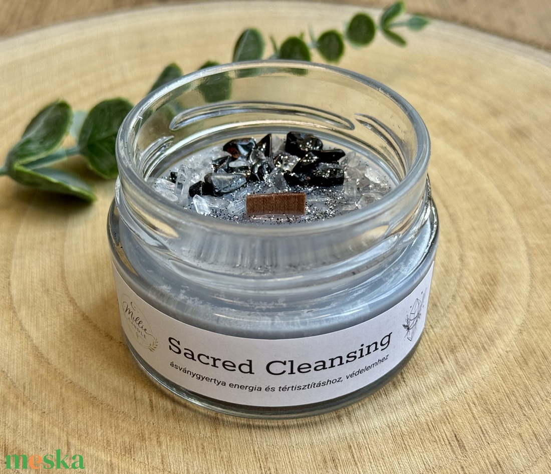Sacred Cleansing ásványgyertya - otthon & életmód - gyertya, illat, aroma - gyertya - Meska.hu