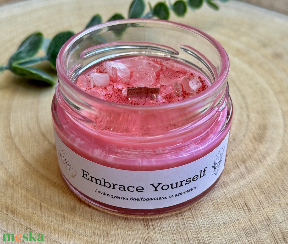 Embrace Yourself ásványgyertya - otthon & életmód - gyertya, illat, aroma - gyertya - Meska.hu