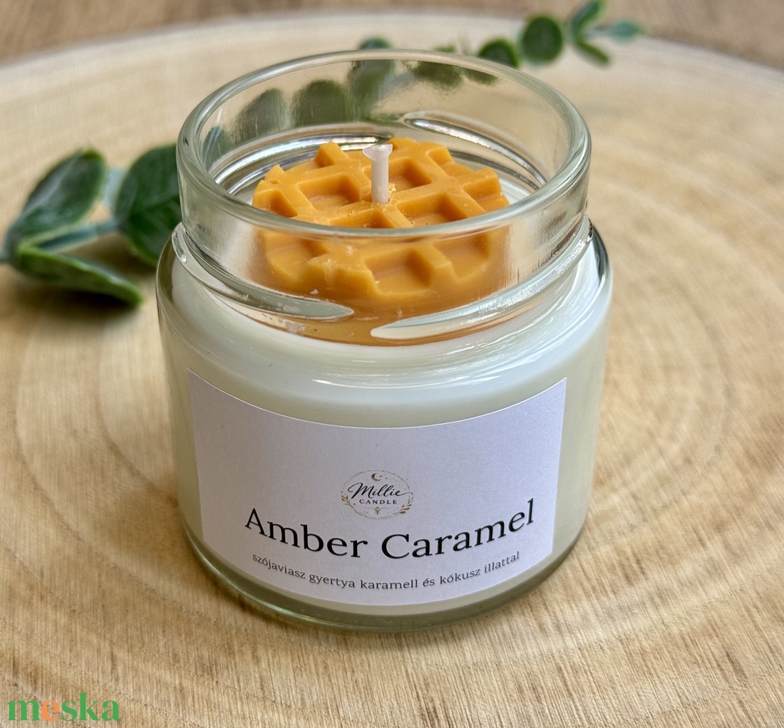 Amber Caramel gyertya - otthon & életmód - gyertya, illat, aroma - gyertya - Meska.hu