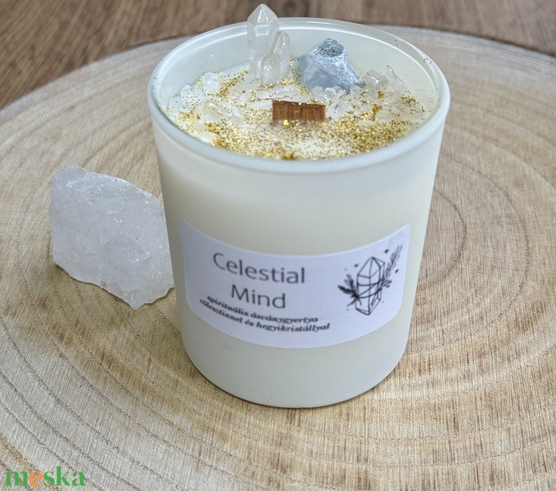 Celestial Mind spirituális ásványgyertya - otthon & életmód - gyertya, illat, aroma - gyertya - Meska.hu