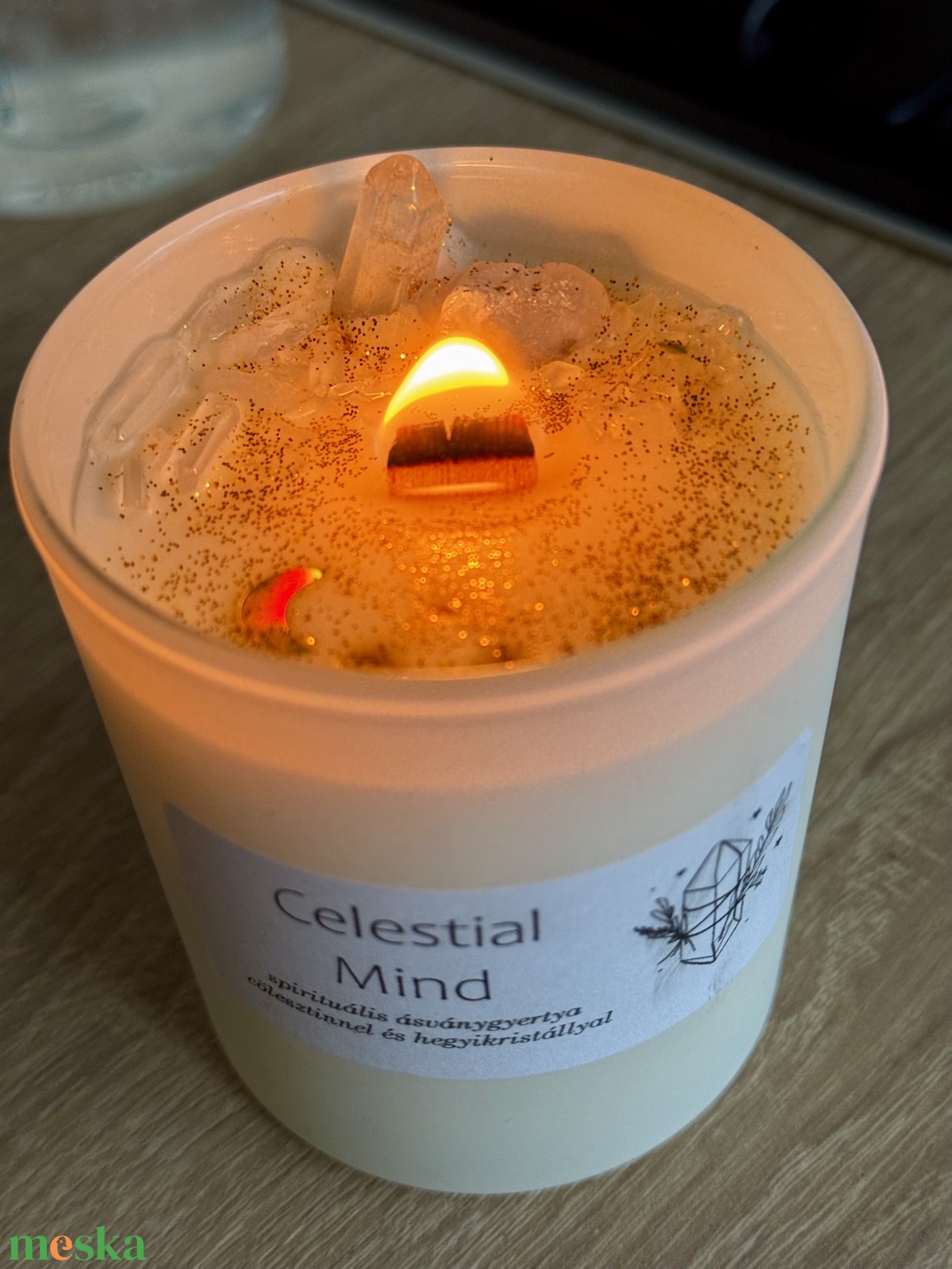 Celestial Mind spirituális ásványgyertya - otthon & életmód - gyertya, illat, aroma - gyertya - Meska.hu