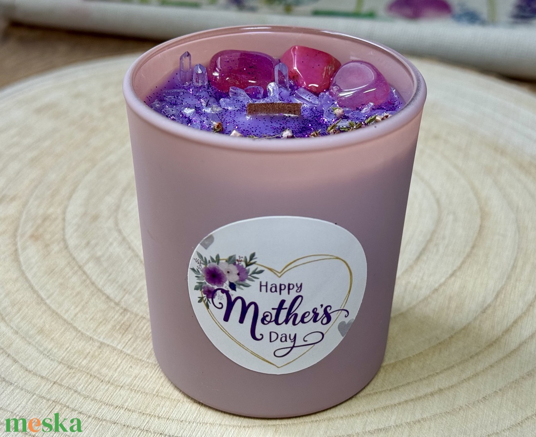 Happy Mother�s Day ásványgyertya - otthon & életmód - gyertya, illat, aroma - gyertya - Meska.hu