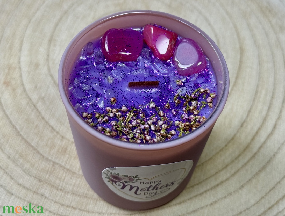 Happy Mother�s Day ásványgyertya - otthon & életmód - gyertya, illat, aroma - gyertya - Meska.hu