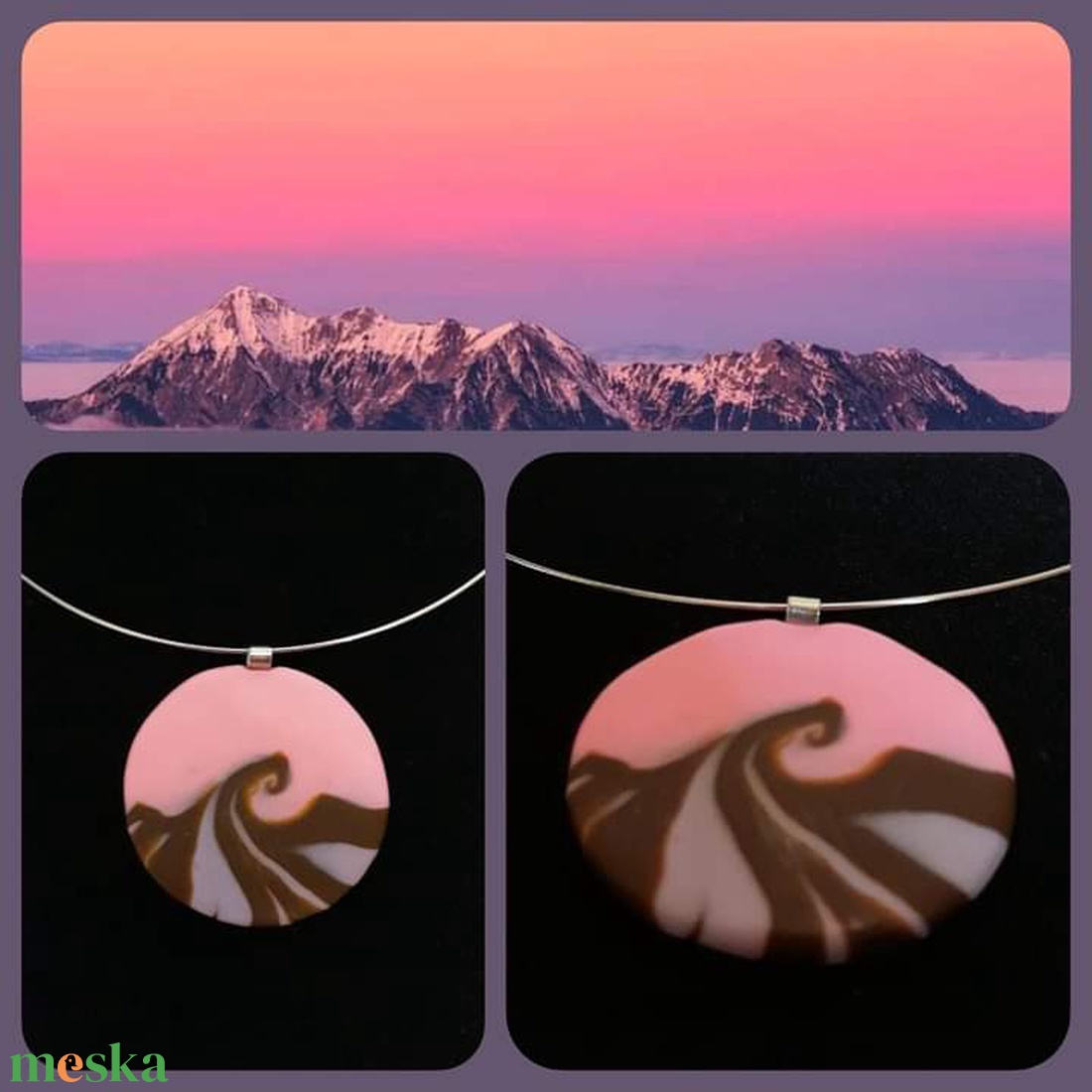Pink sunset - ékszer - nyaklánc - medálos nyaklánc - Meska.hu Pink sunset - ékszer - nyaklánc - medálos nyaklánc - Meska.hu