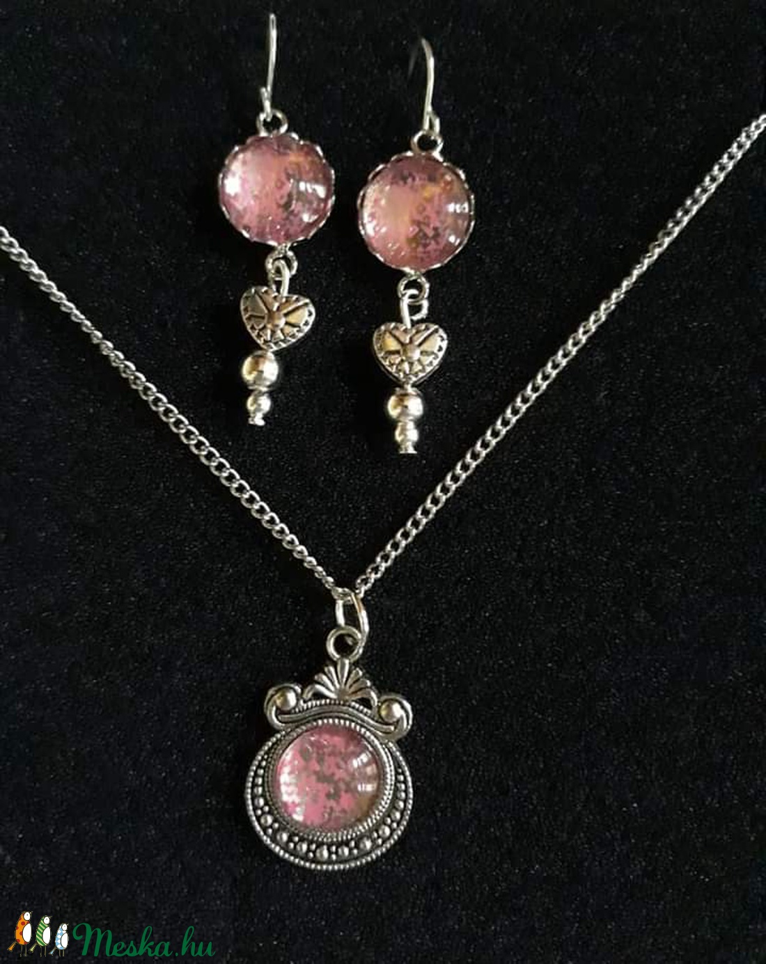 Rózsaszín fény  - ékszer - ékszerszett - Meska.hu
