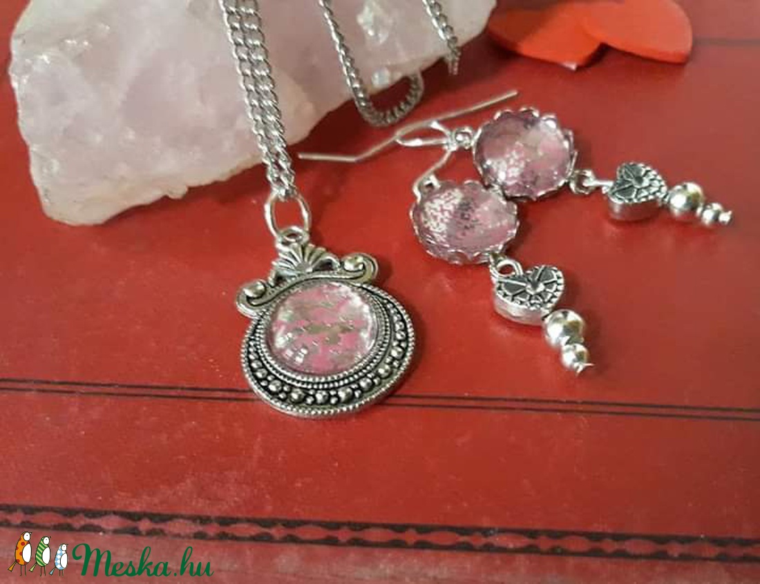 Rózsaszín fény  - ékszer - ékszerszett - Meska.hu