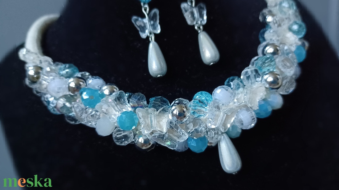 Fagyos pillangók - ékszer - ékszerszett - Meska.hu