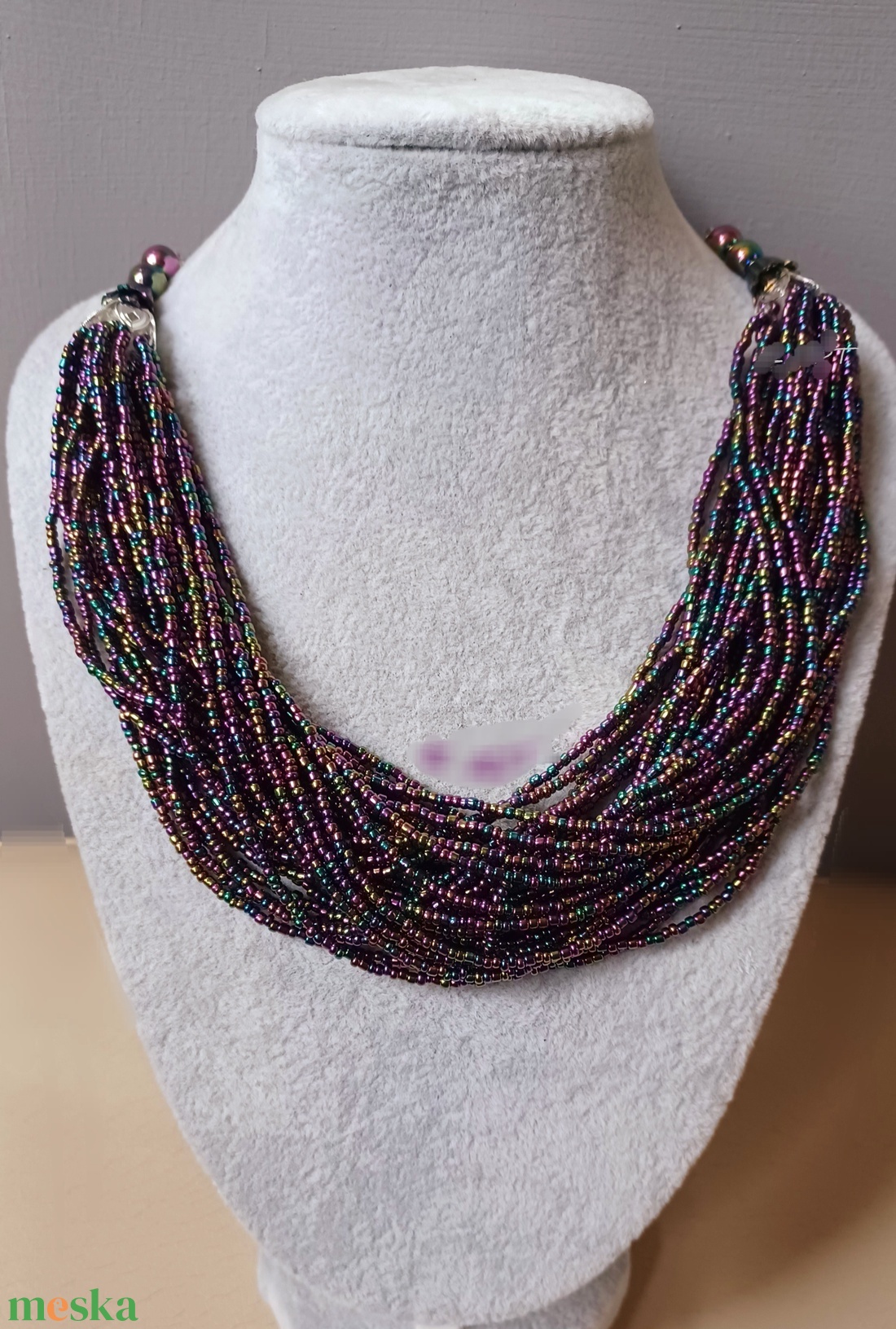 Bíbor éj - ékszer - nyaklánc - gyöngyös nyaklánc - Meska.hu