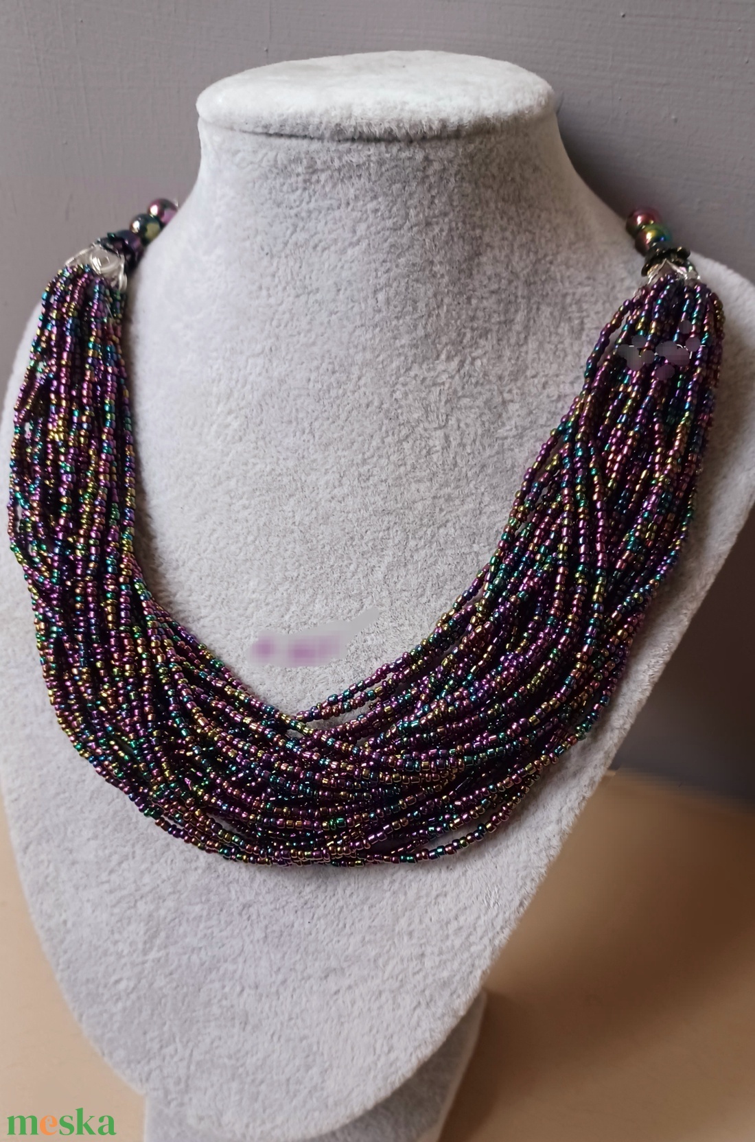 Bíbor éj - ékszer - nyaklánc - gyöngyös nyaklánc - Meska.hu