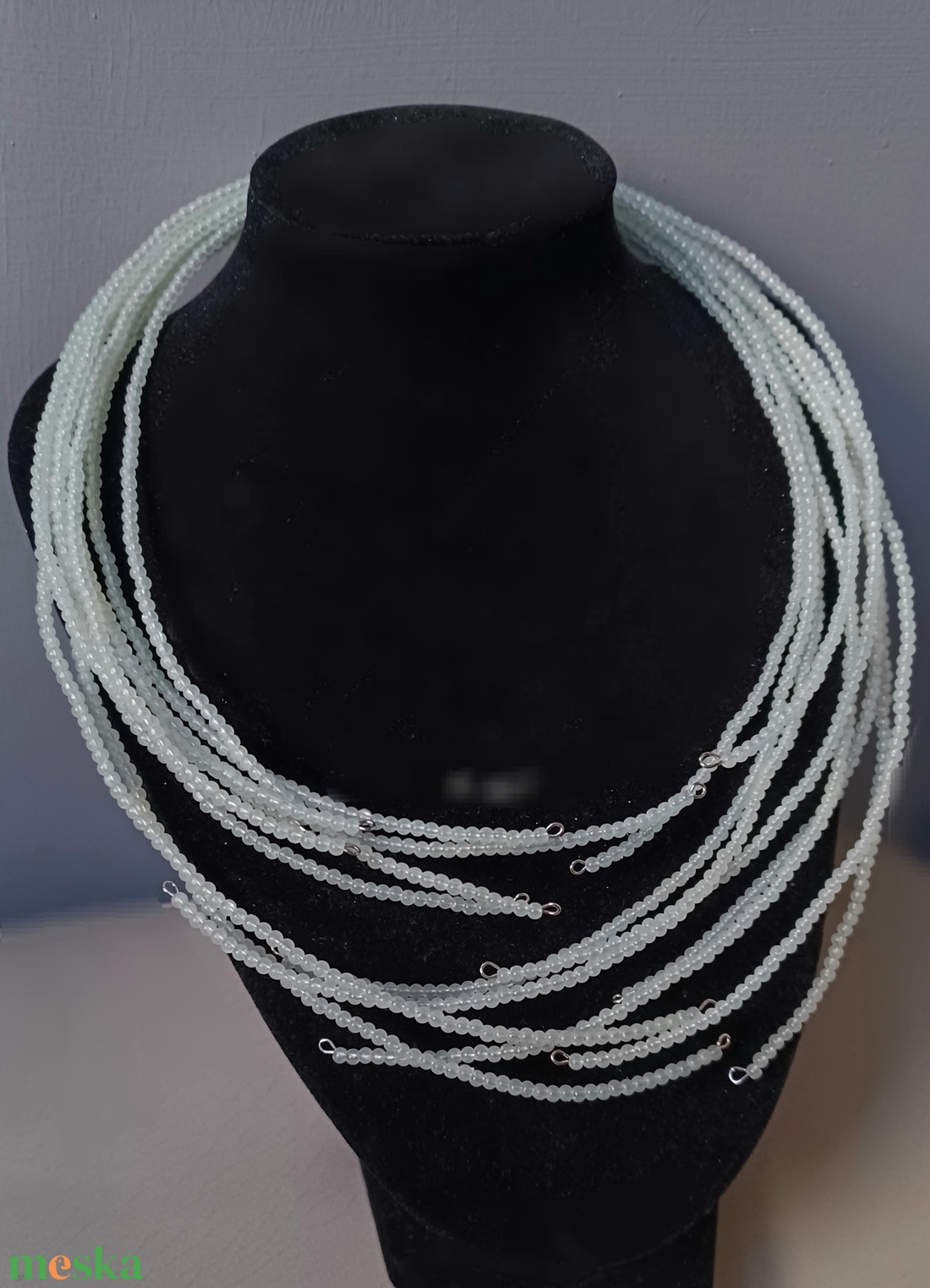 Neon nyaktekercs  - ékszer - nyaklánc - gyöngyös nyaklánc - Meska.hu