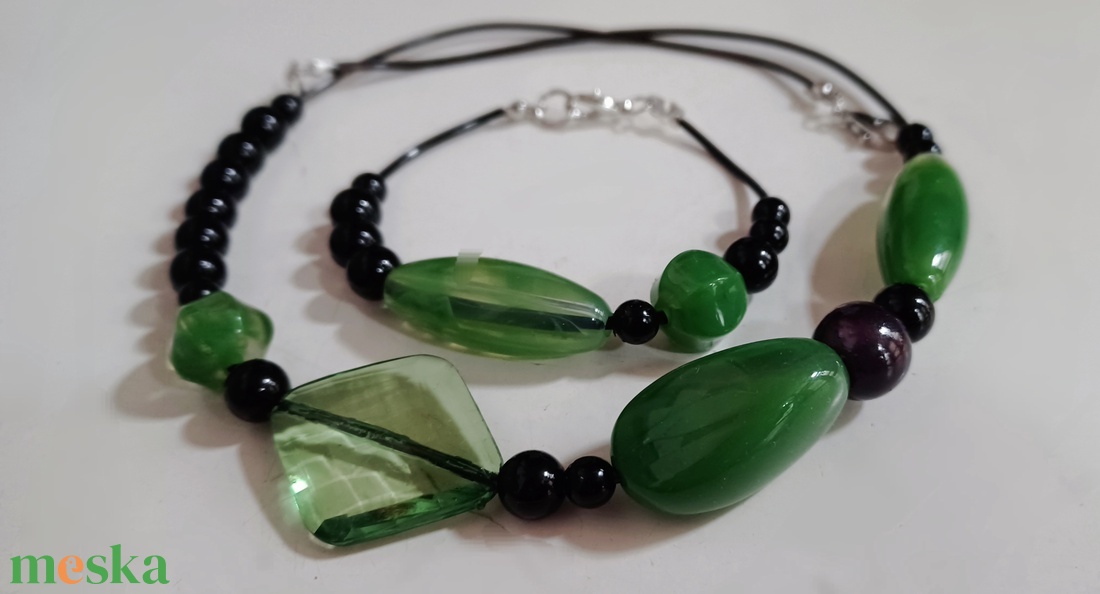 minimál zöldben - ékszer - ékszerszett - Meska.hu