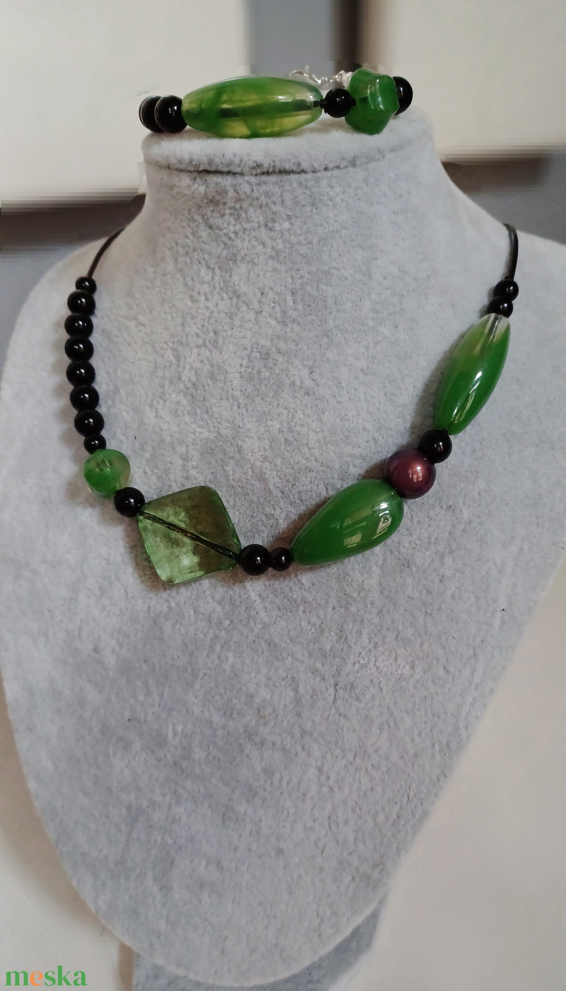 minimál zöldben - ékszer - ékszerszett - Meska.hu