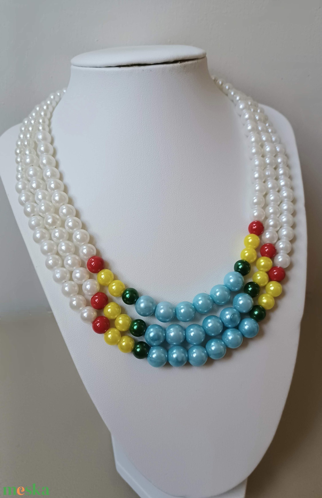 kaláris bujáki pasztel színekkel  - ékszer - nyaklánc - gyöngyös nyaklánc - Meska.hu