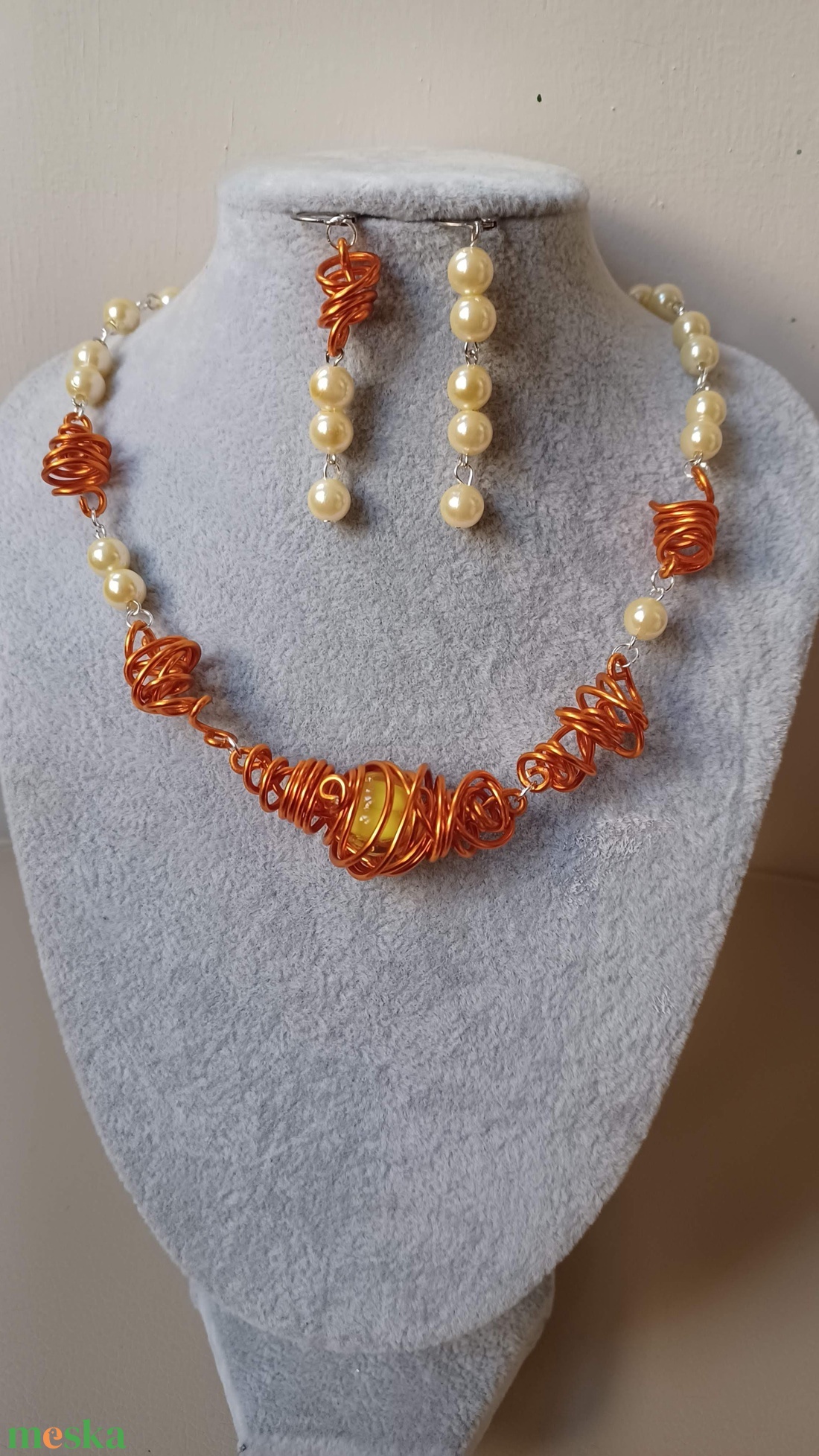 Tekerem narancsos..  - ékszer - ékszerszett - Meska.hu