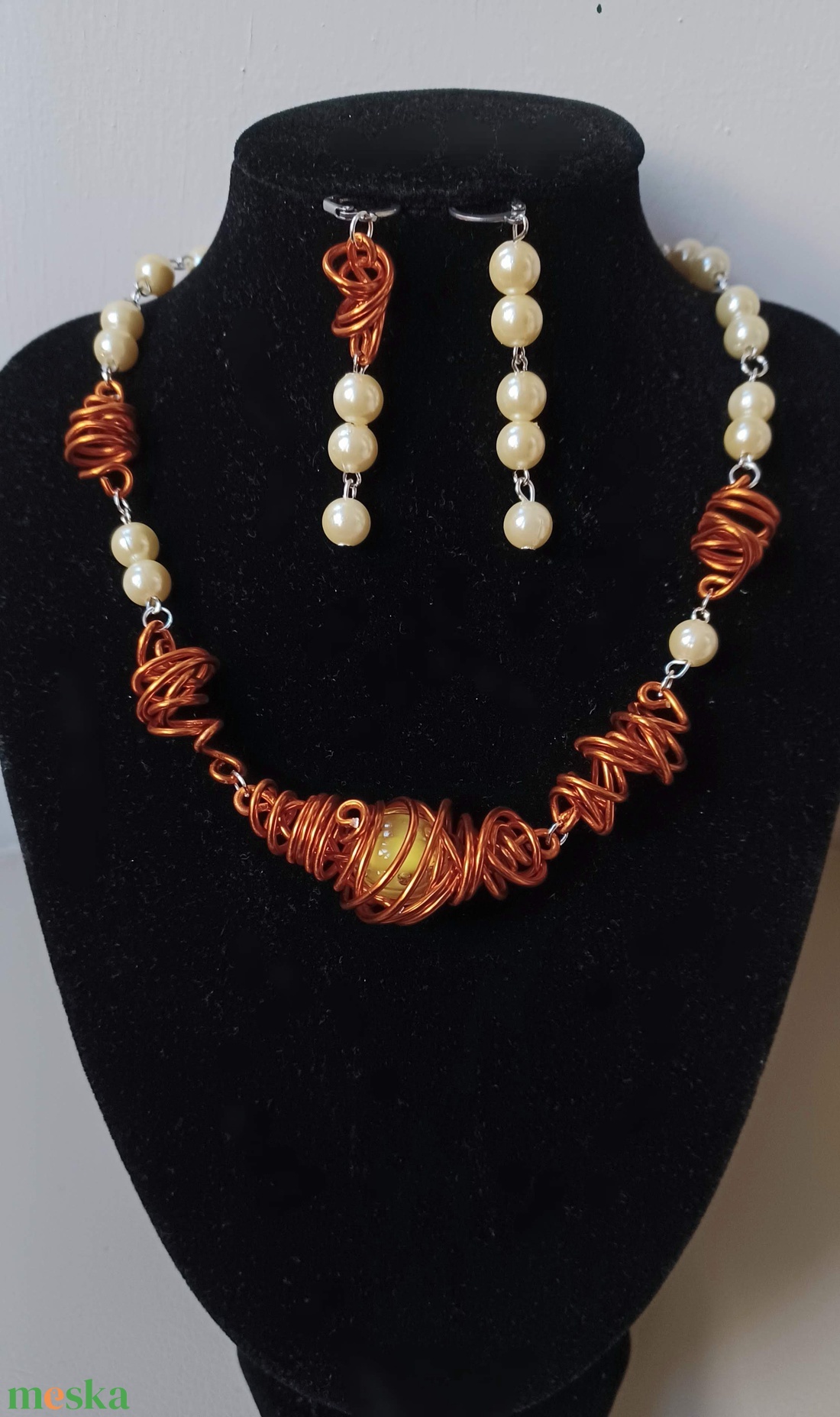 Tekerem narancsos..  - ékszer - ékszerszett - Meska.hu