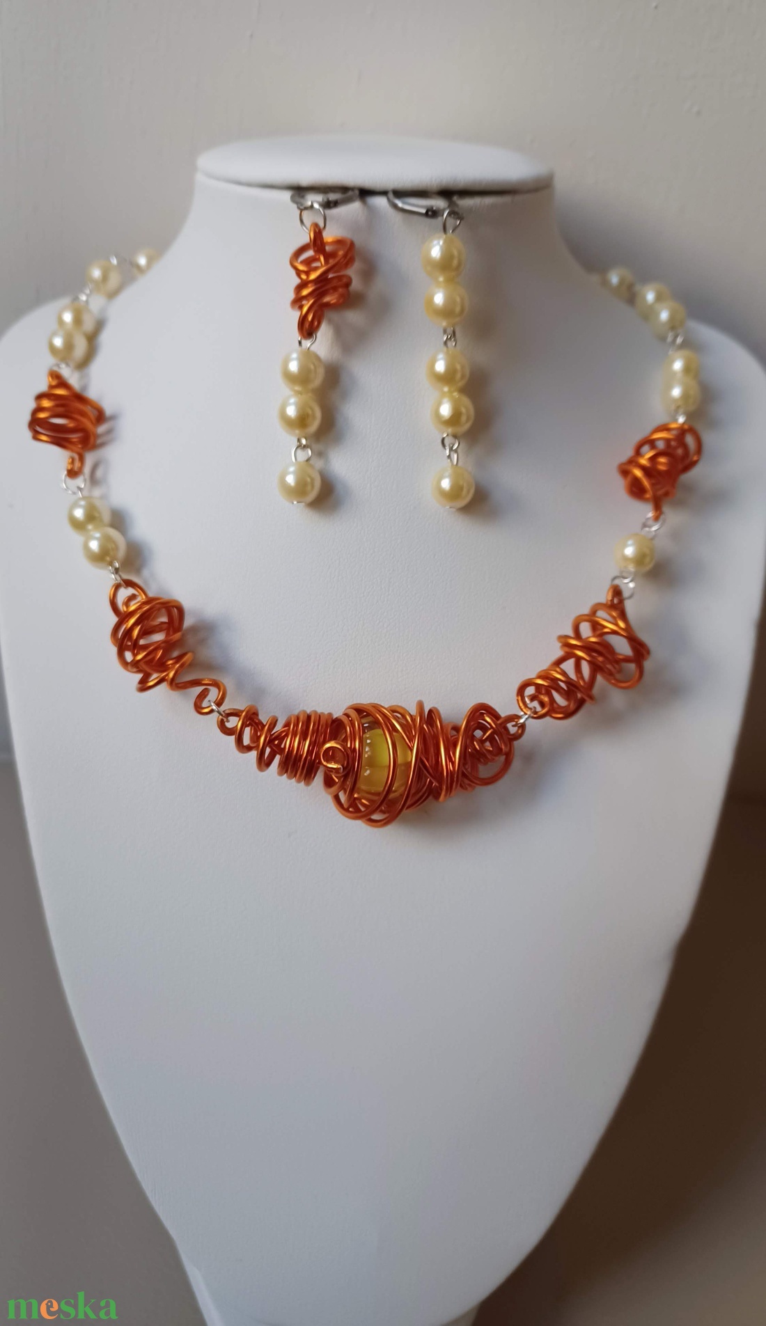 Tekerem narancsos..  - ékszer - ékszerszett - Meska.hu