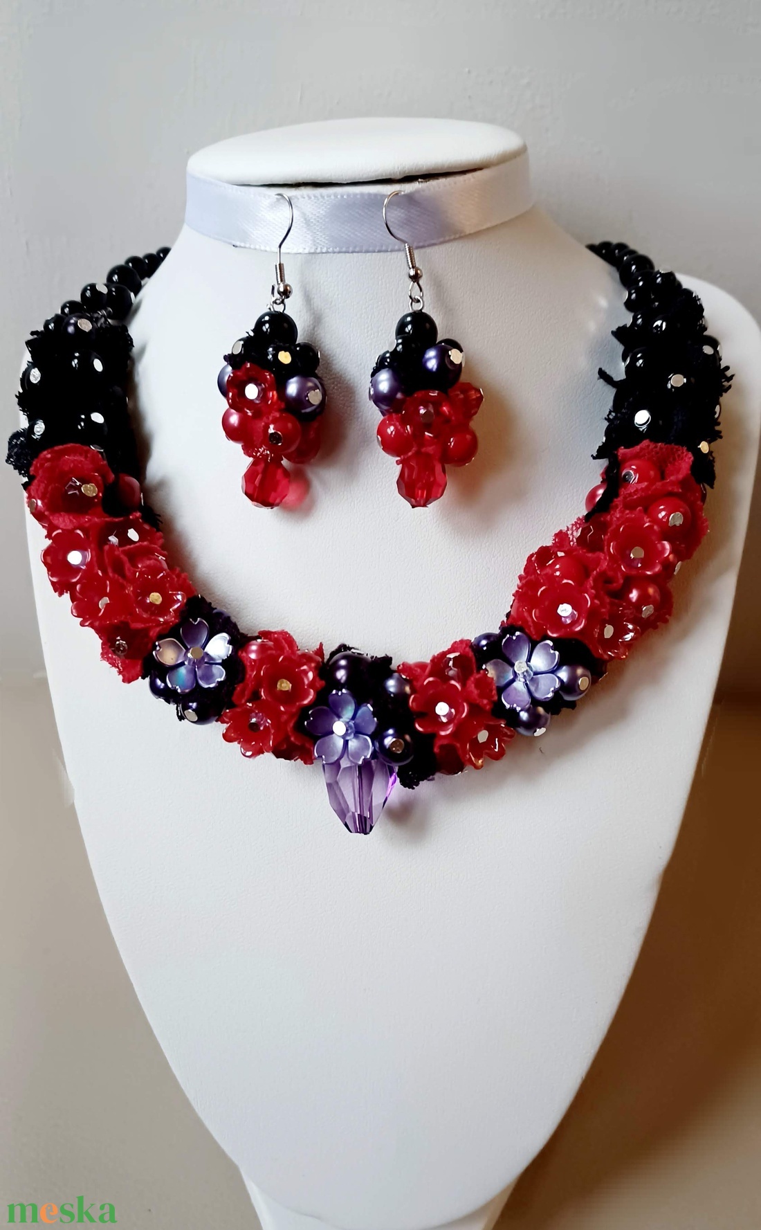 Bíbor árnyék - ékszer - ékszerszett - Meska.hu