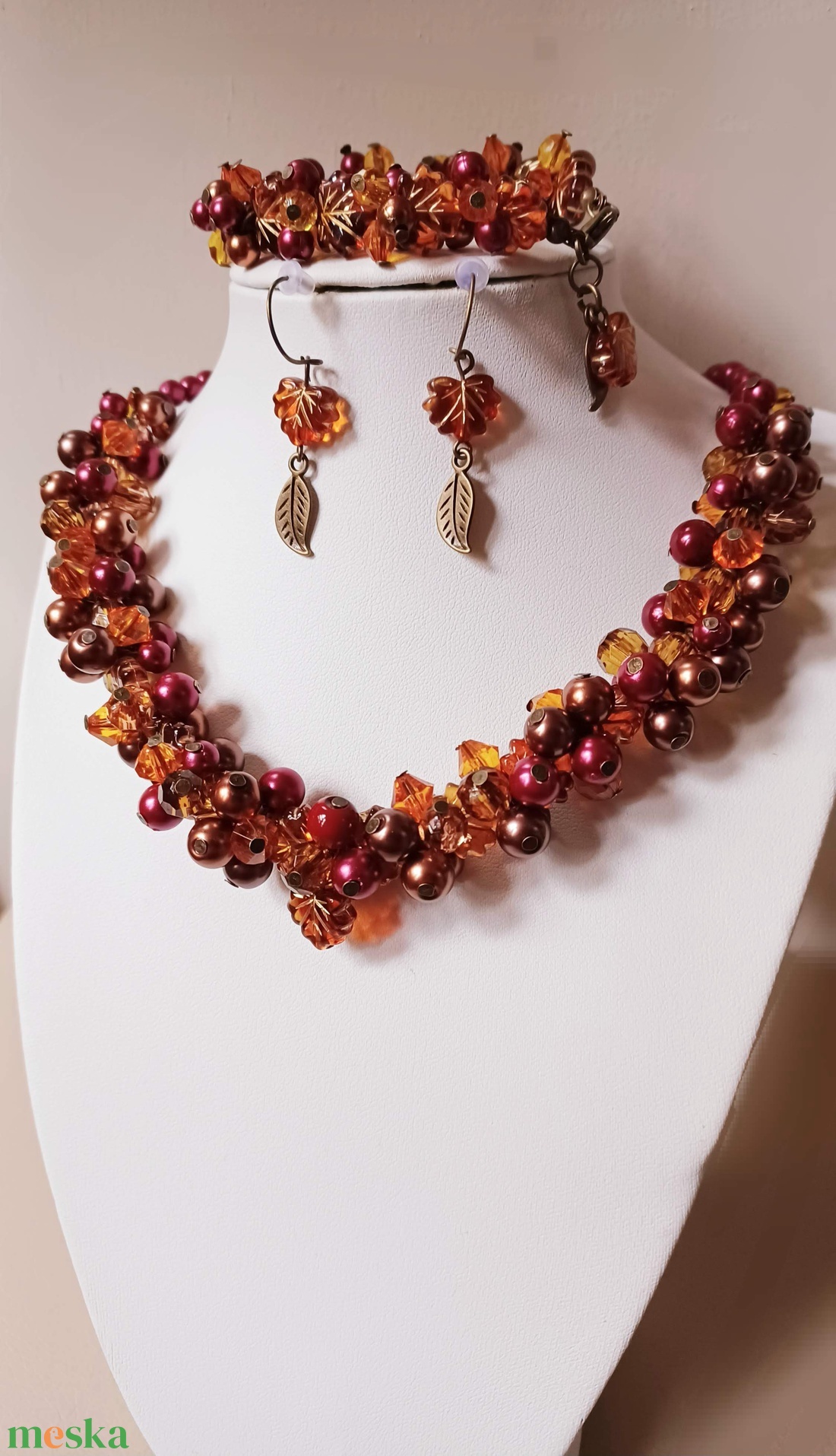 Mézelő gyöngykavalkád  - ékszer - ékszerszett - Meska.hu