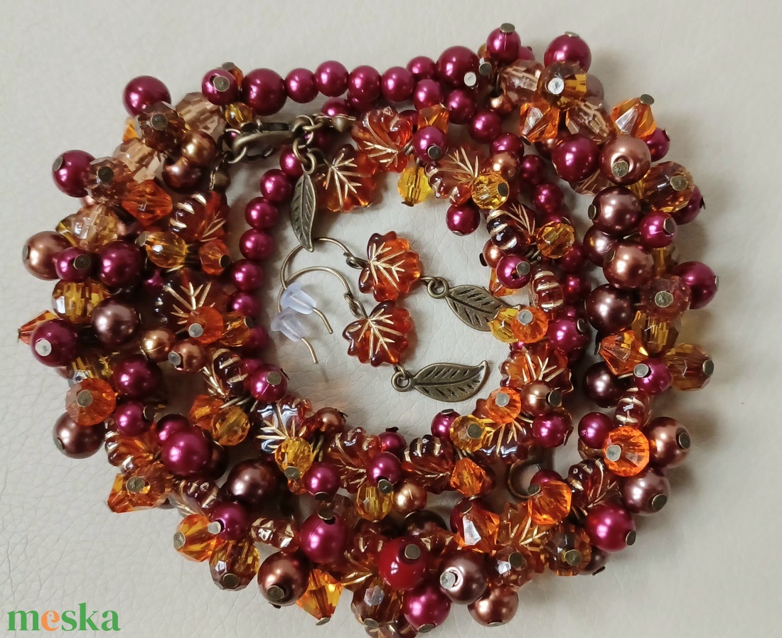 Mézelő gyöngykavalkád  - ékszer - ékszerszett - Meska.hu