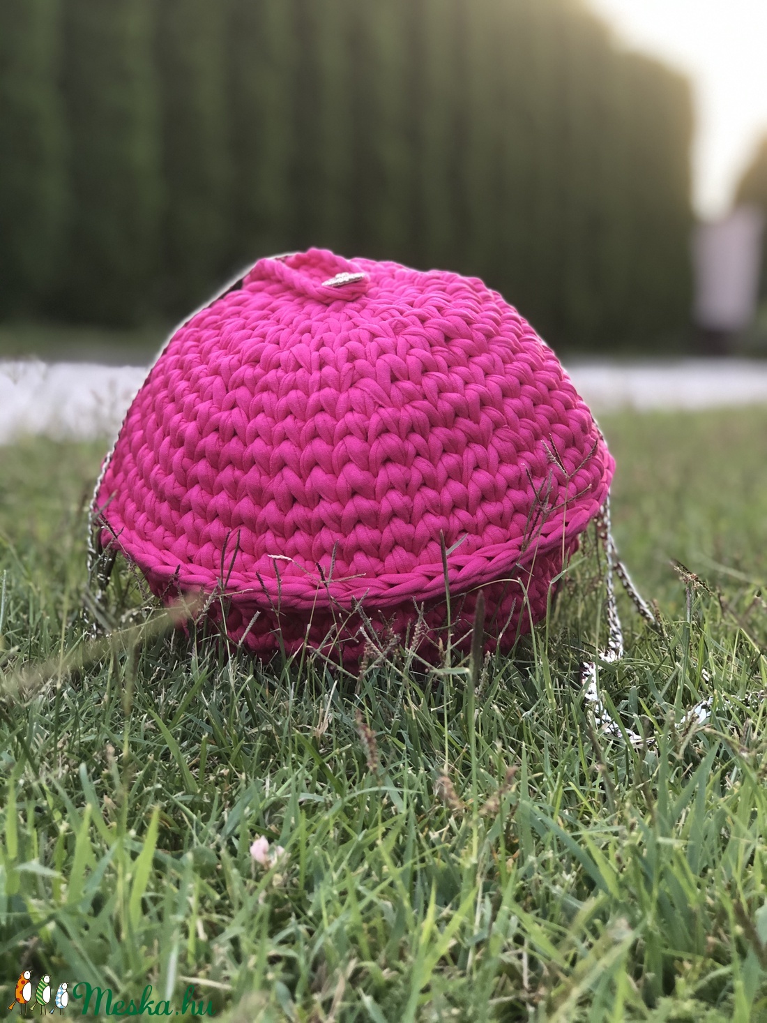 Horgolt macaron táska - táska & tok - kézitáska & válltáska - vállon átvethető táska - Meska.hu